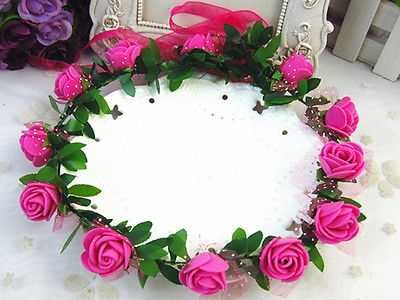 Blomsterkrans med roser, pink